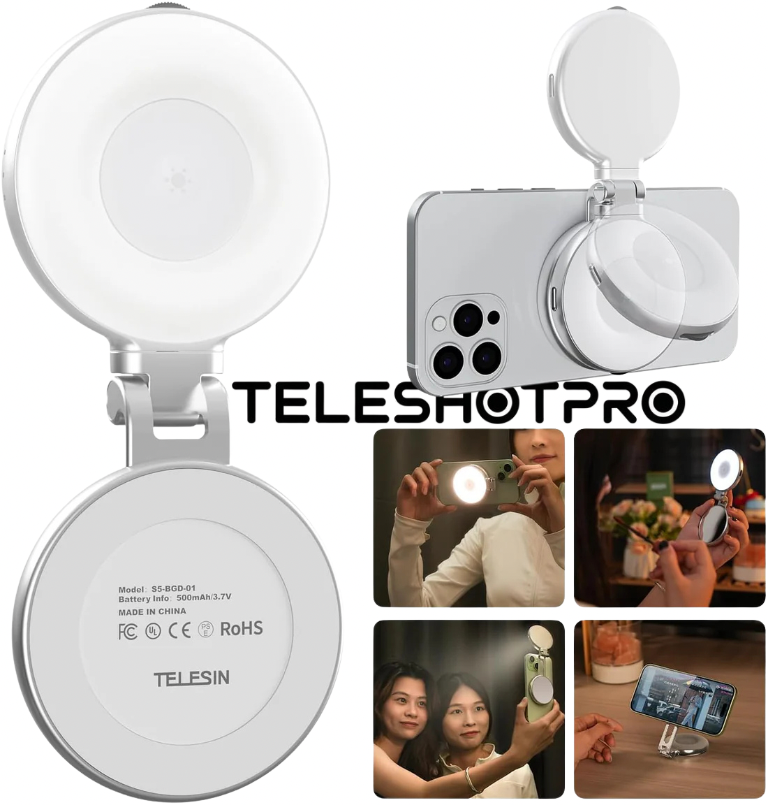 TeleshotPro™ - Magnetic Selfie Ring Light