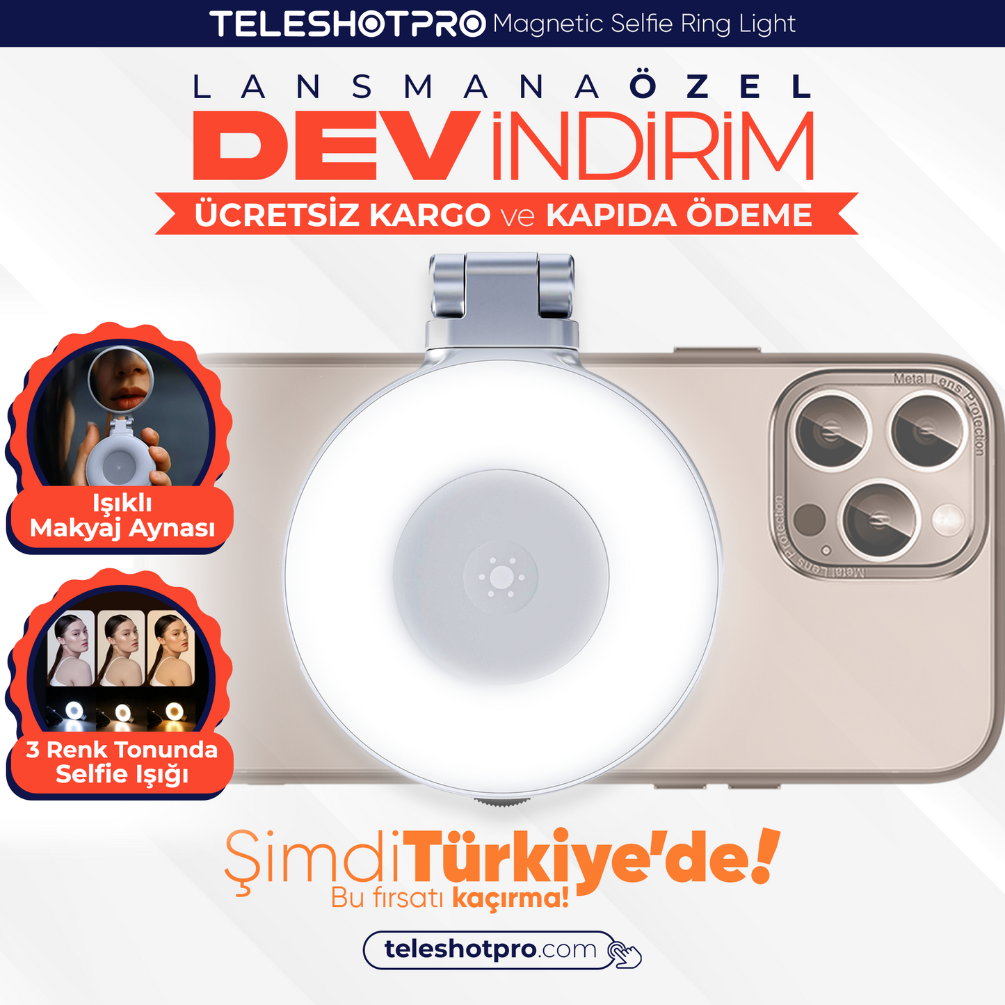 TeleshotPro™ - Magnetic Selfie Ring Light ( Selfie Işığı )
