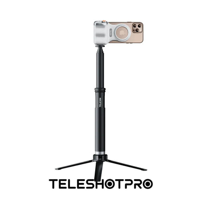 TeleshotPro™ - Aliminum Selfie Stick with Tripod and Phone Clip ( Tripod Üçlü Set )